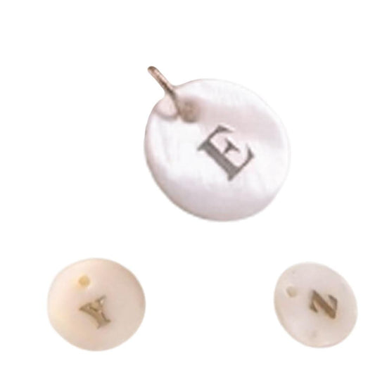 White Shell Initial pendant