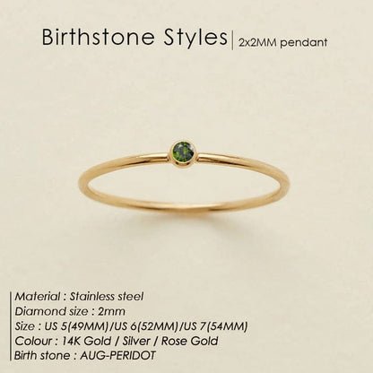 Zoe Extra Fine Stacking Ring Birthstone