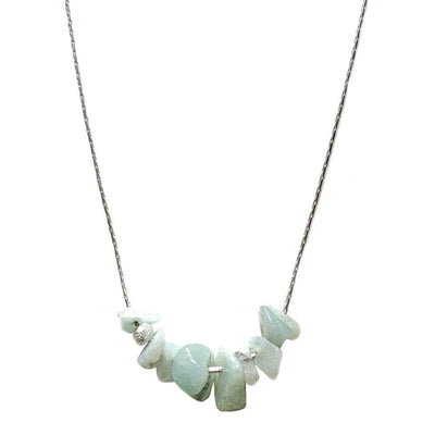 Aquamarine necklace in sterling silver