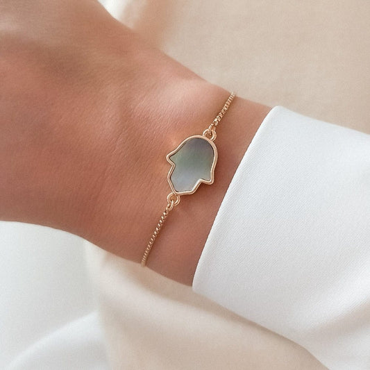 Hamsa Abalone Gold Bracelet | Mi Cielo London