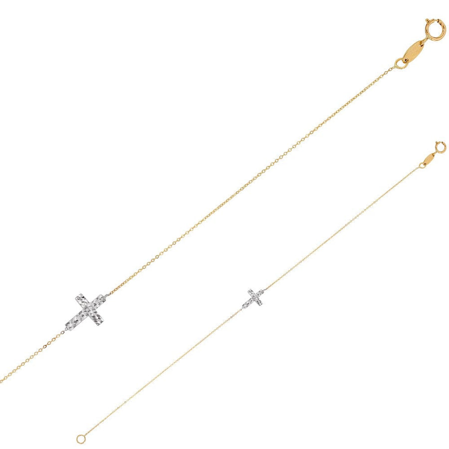 Cross Bracelet cz(9k gold)