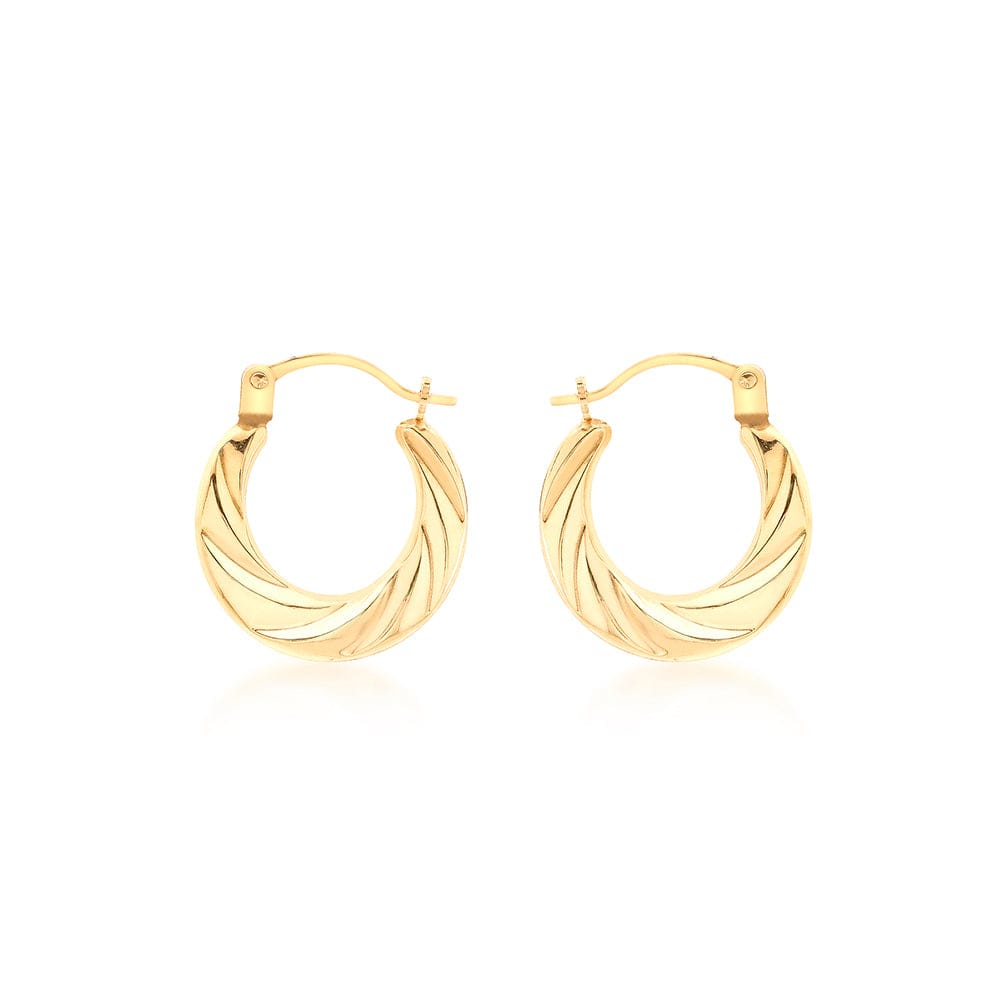 Chunky twisted creole hoops earrings 14mm | Mi Cielo London