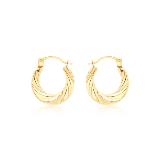 Chunky twisted creole hoops earrings 14mm | Mi Cielo London