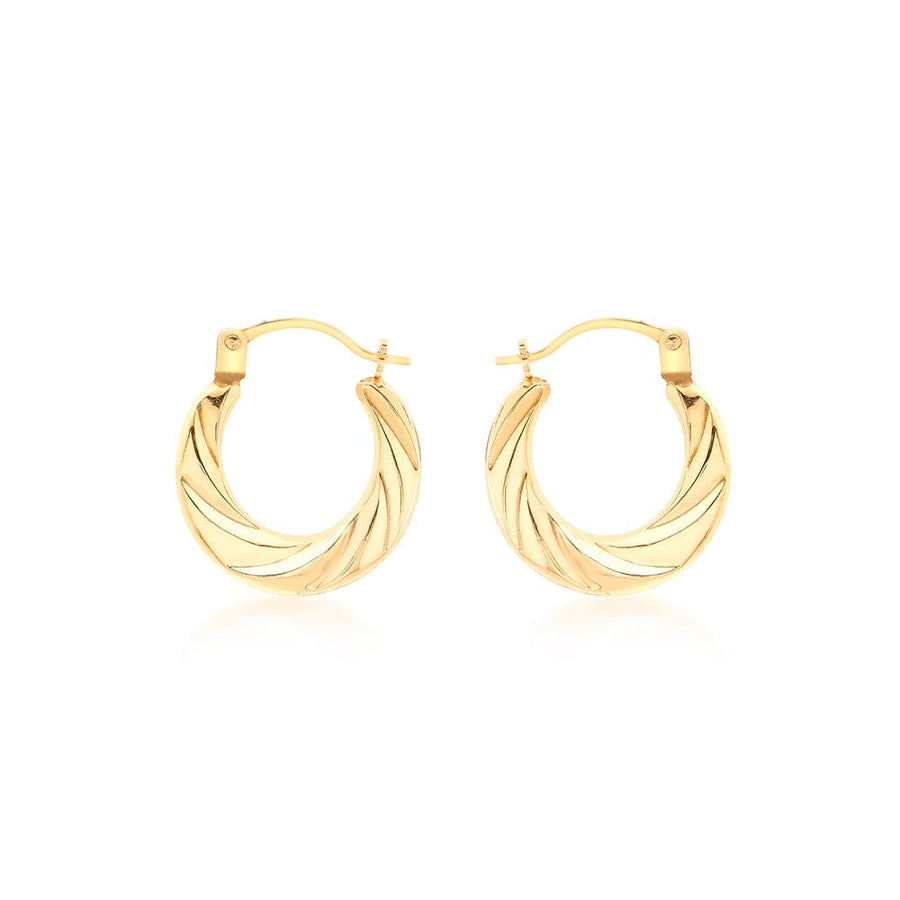 Chunky twisted creole hoops earrings 14mm | Mi Cielo London