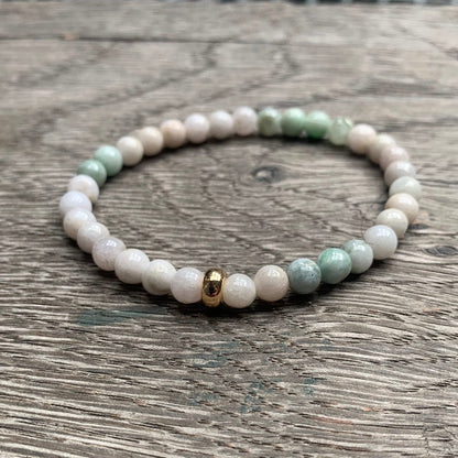 Jade Burma Bracelet 6mm Gold disk