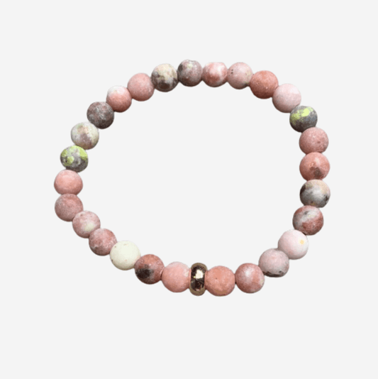 Sesame jasper 6mm Gold disk
