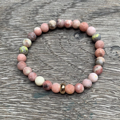 Sesame jasper 6mm Gold disk