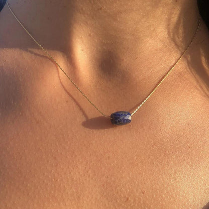 Lapis lazuli necklace gold