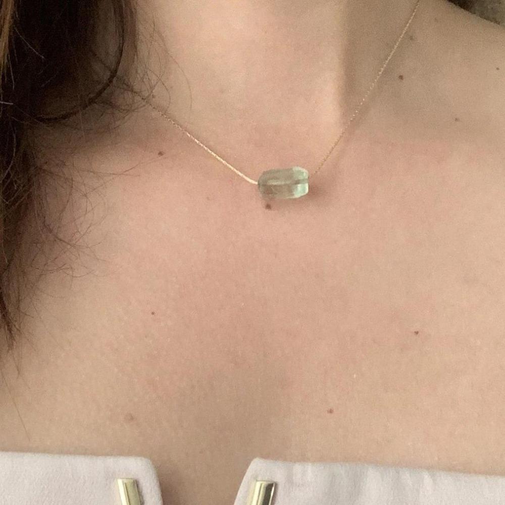 Gold filled necklace Fluorite