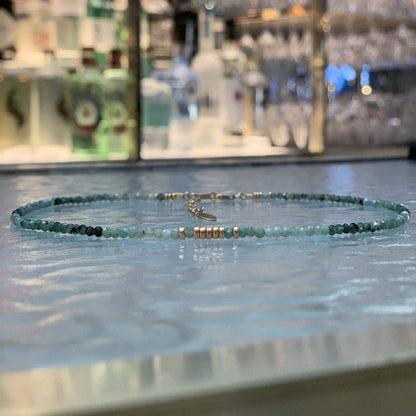 Emerald Necklace with Gold Disks | Mi Cielo London