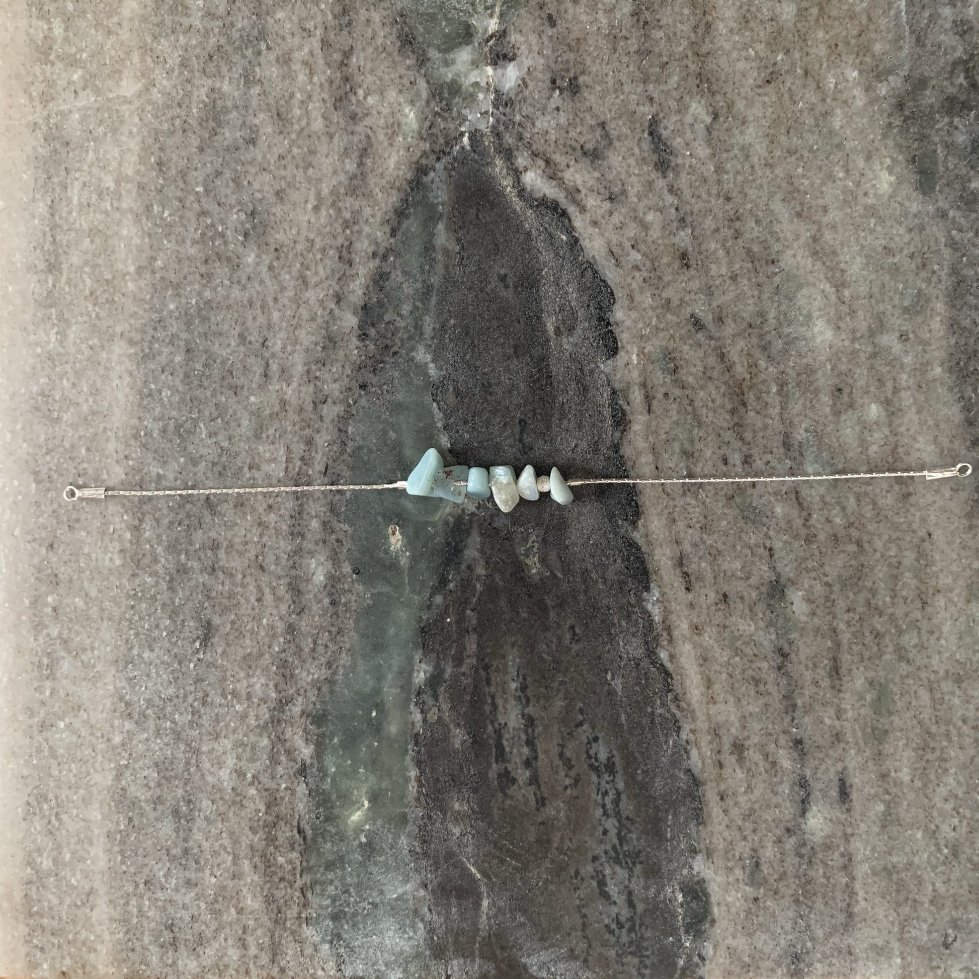 Aquamarine bracelet sterling silver