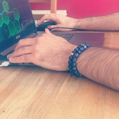 Lava Stone Bracelet Lapis Lazuli