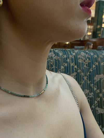 Emerald Necklace with Gold Disks