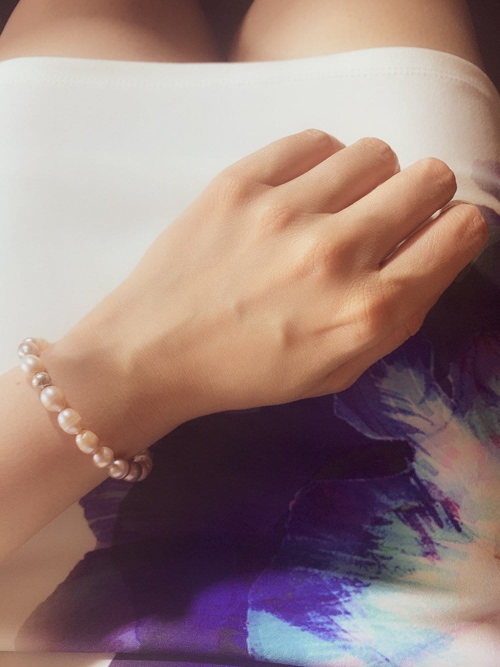 Pink Pearl bracelet with sterling silver