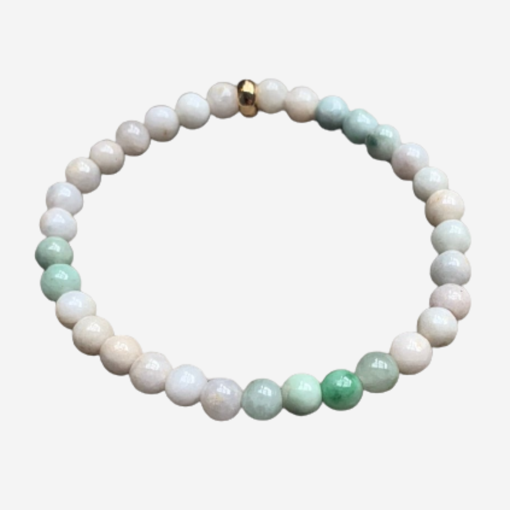 Jade Burma Bracelet 6mm Gold disk