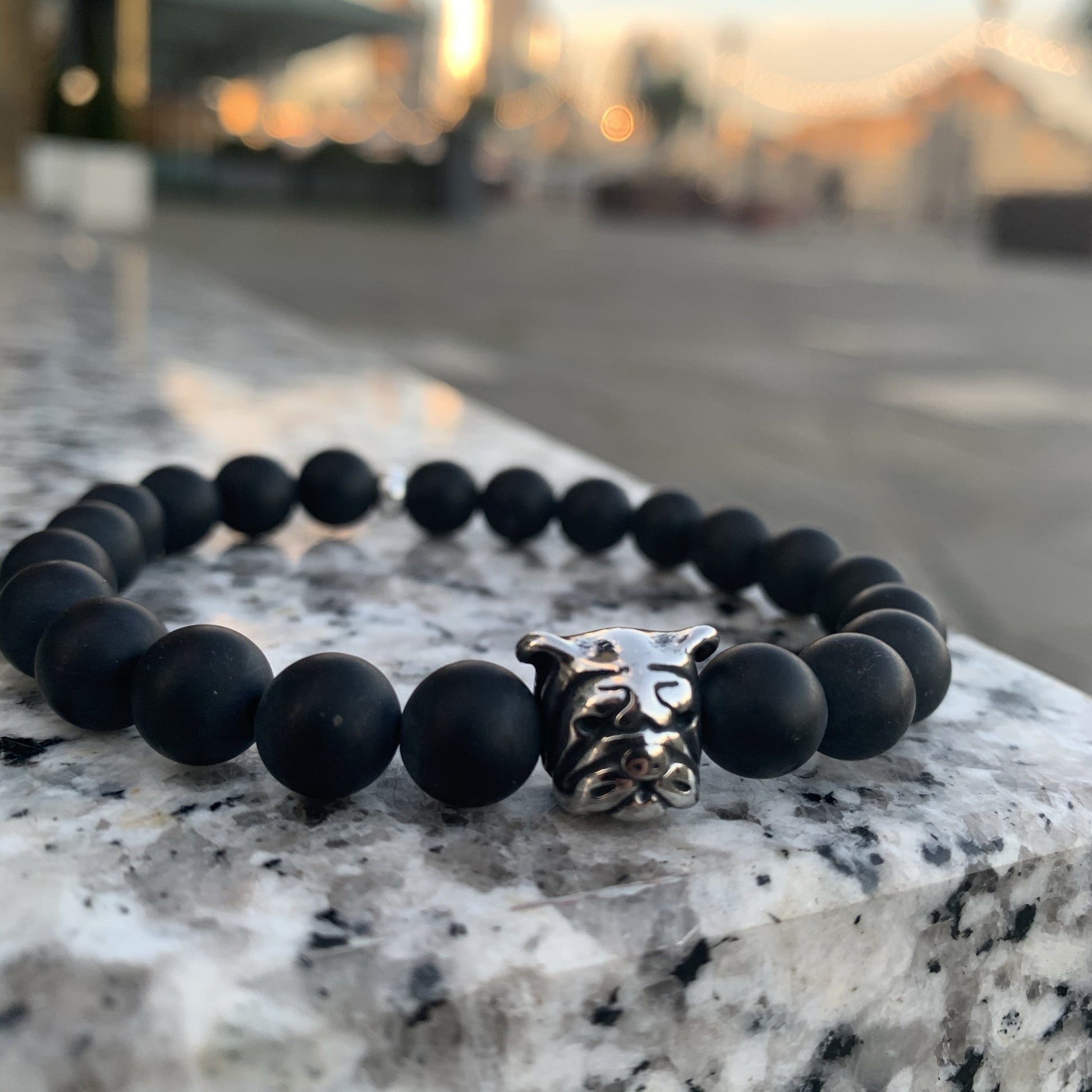 Bulldog Bracelet Black Onyx