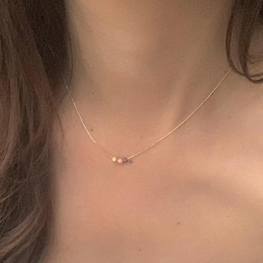 Trio necklace gold filled 14k