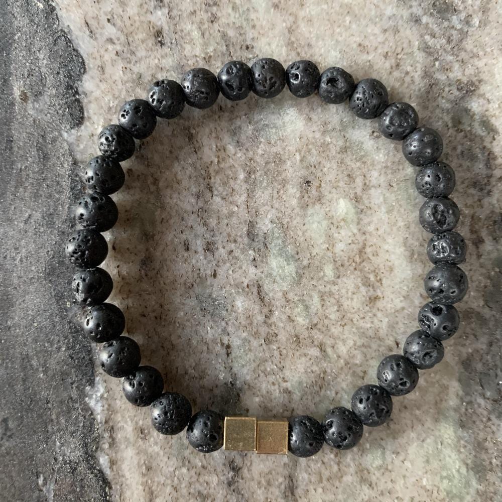 Lava stone bracelet duo square