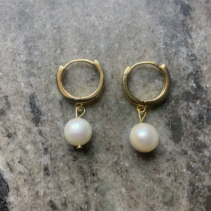 Pearl Hoops Earrings