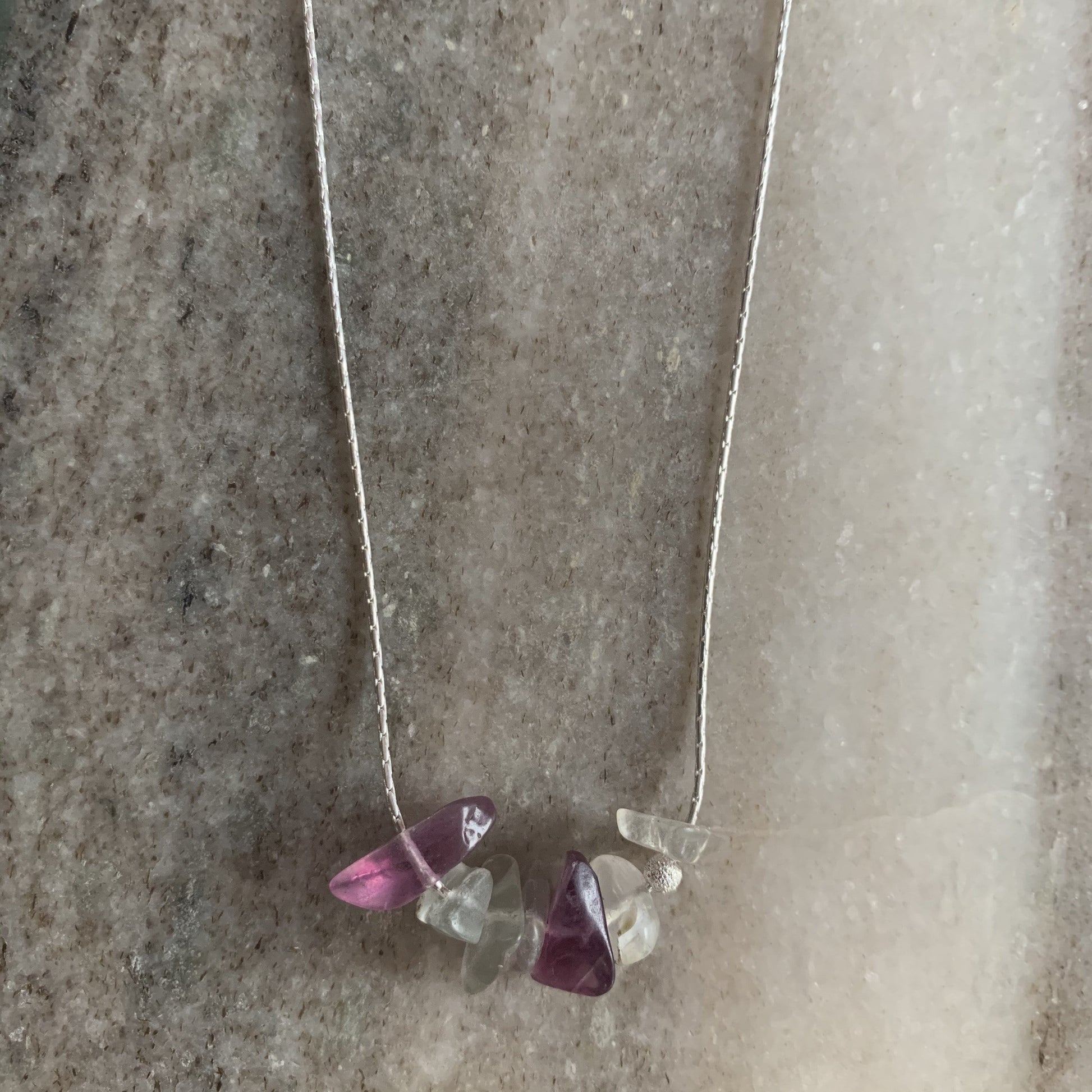 Fluorite necklace Sterling silver