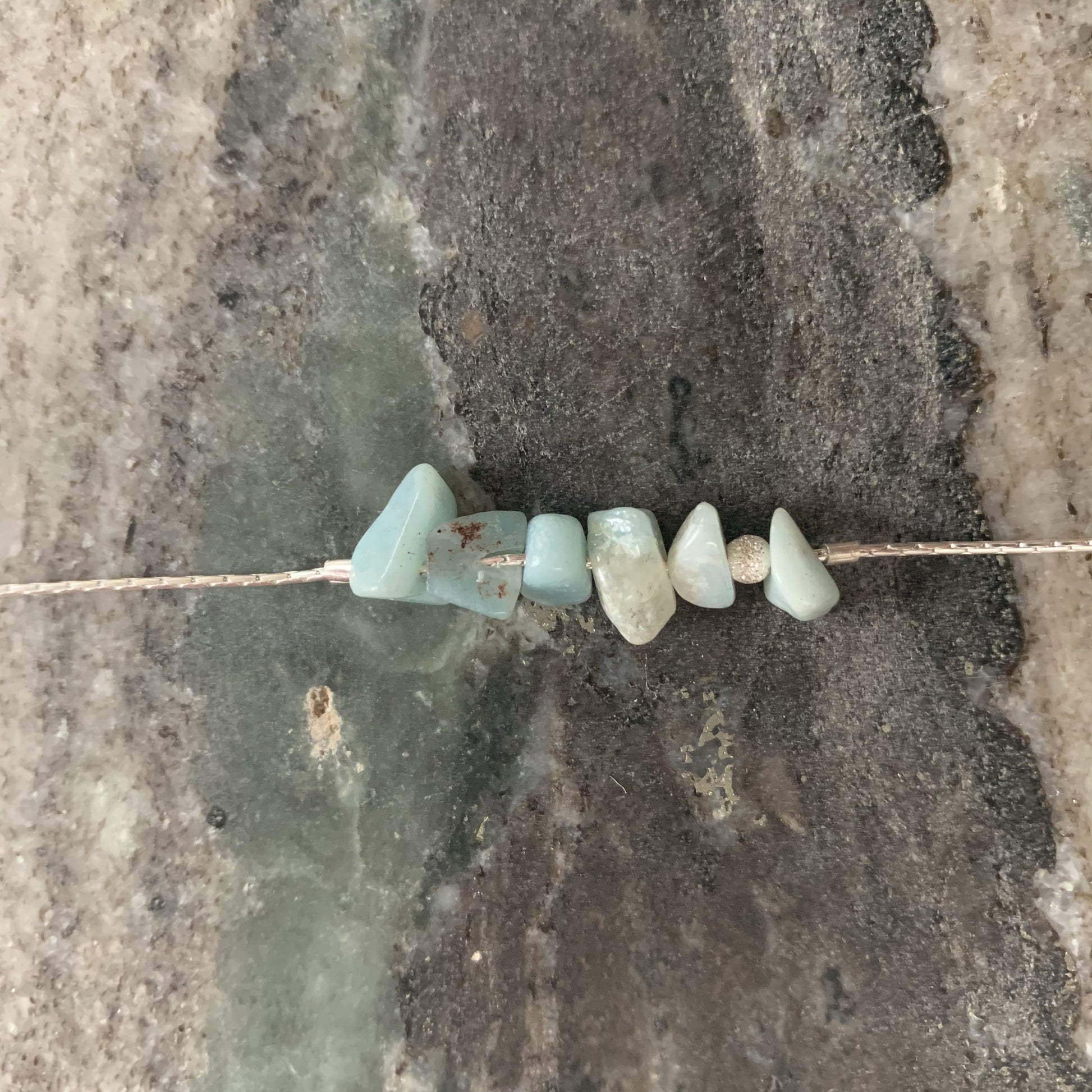 Aquamarine bracelet sterling silver