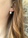 White Pearl earrings with gold plated studs