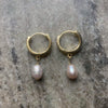 Pink Pearl Hoops Earrings <br> Classic