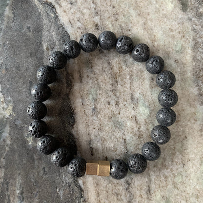 Lava stone bracelet with duo bracelet