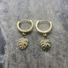 Monstera Leaves Hoops Earrings