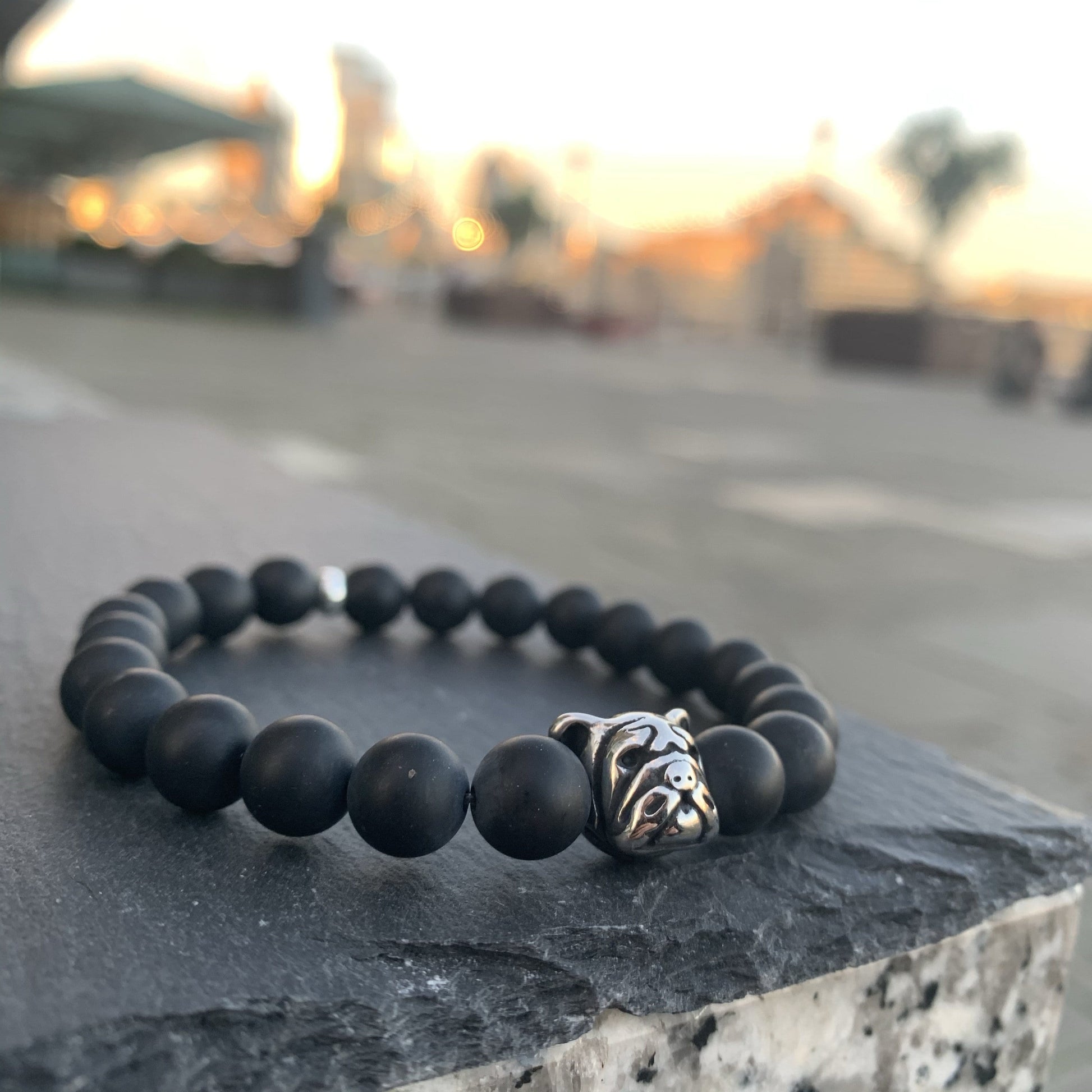 Bulldog Bracelet Black Onyx