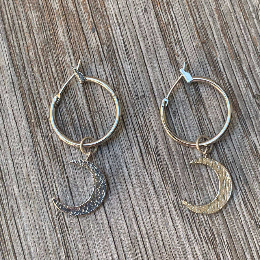 Hoops Moon Earrings Gold | Mi Cielo London