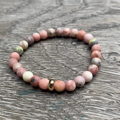 Sesame jasper 6mm Gold disk