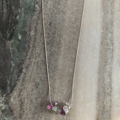 Fluorite necklace Sterling silver