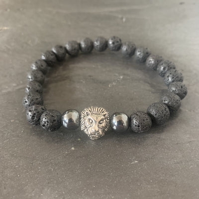 Lion lava stone bracelet