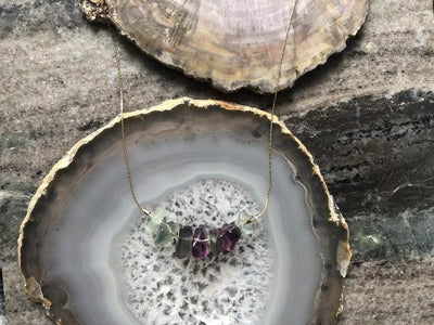 Fluorite gold necklace