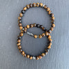 Tiger eye bracelet gunmetal duo disks