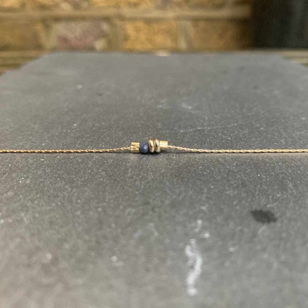 Gold Sapphire Duo Disks Bracelet