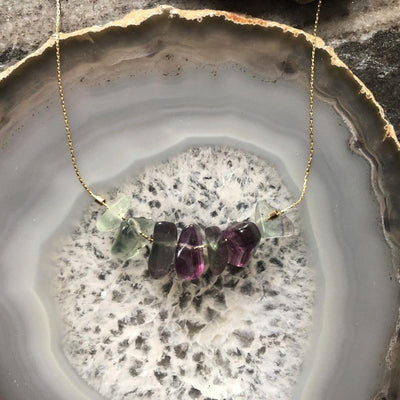Fluorite gold necklace
