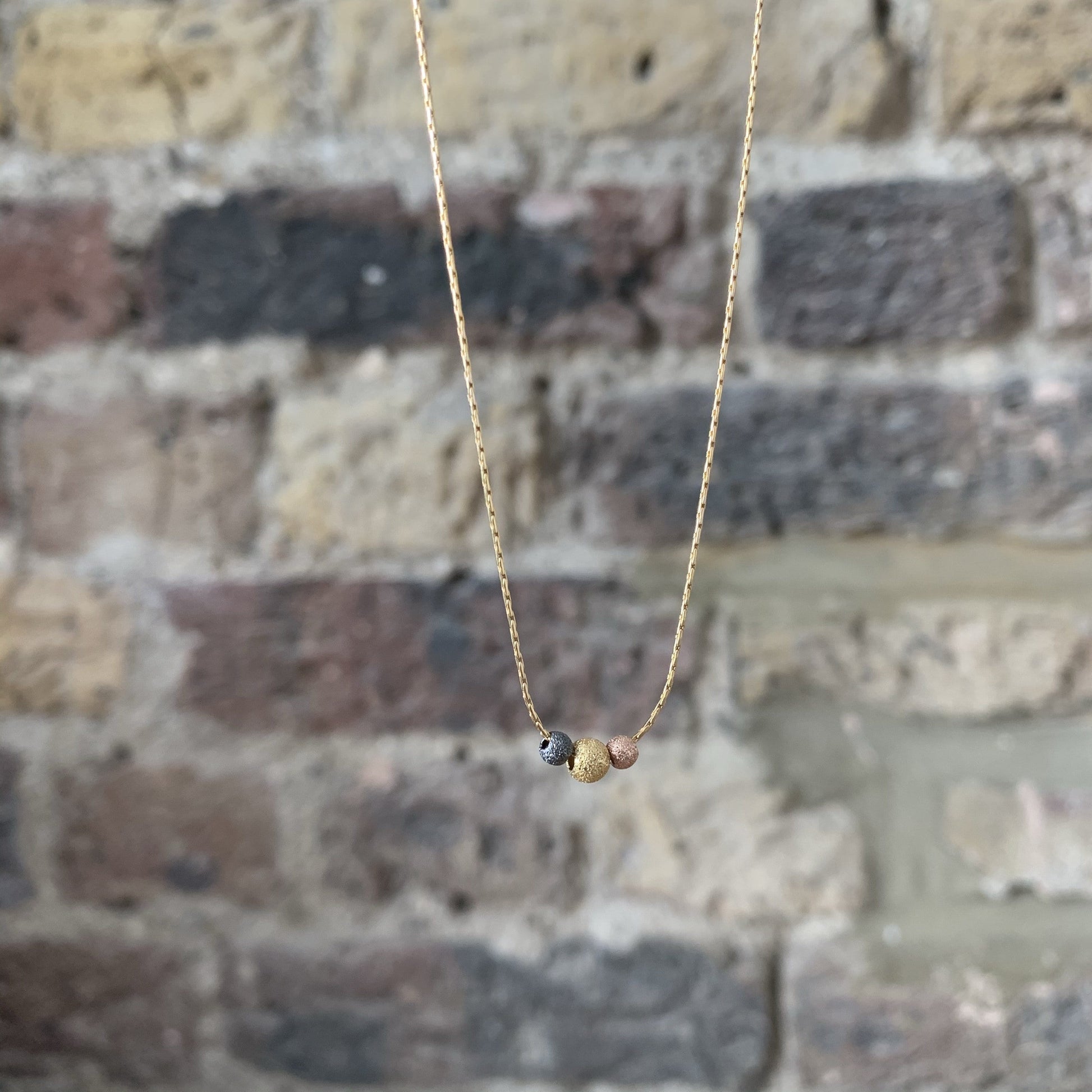 Trio necklace gold filled 14k