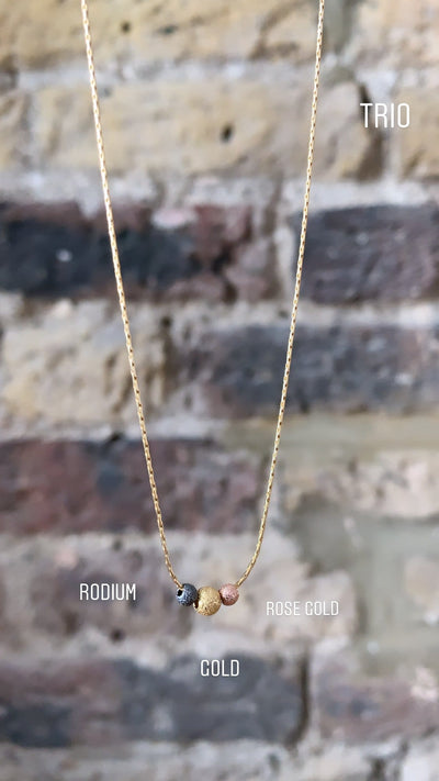 Trio gold dainty necklace