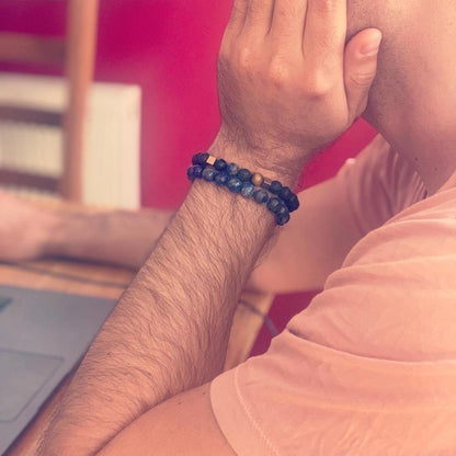 Lava Stone Bracelet Lapis Lazuli