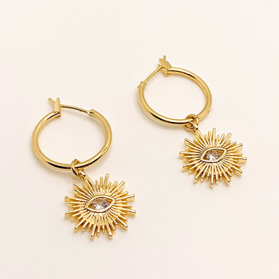 Sun Gold Hoops Earrings | Mi Cielo London