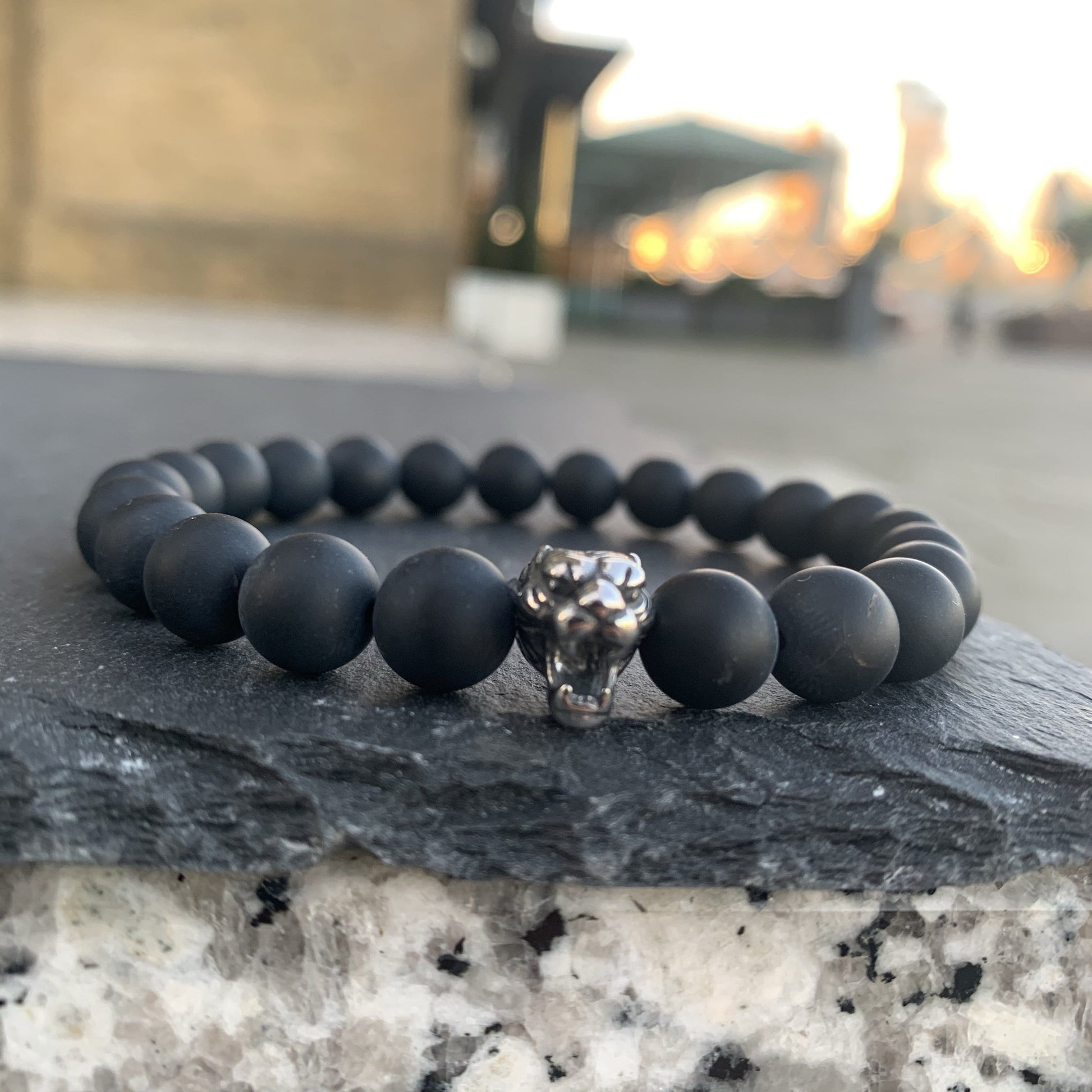 Men Tiger Bracelet Black Onyx