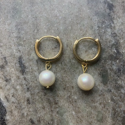 Pearl Hoops Earrings