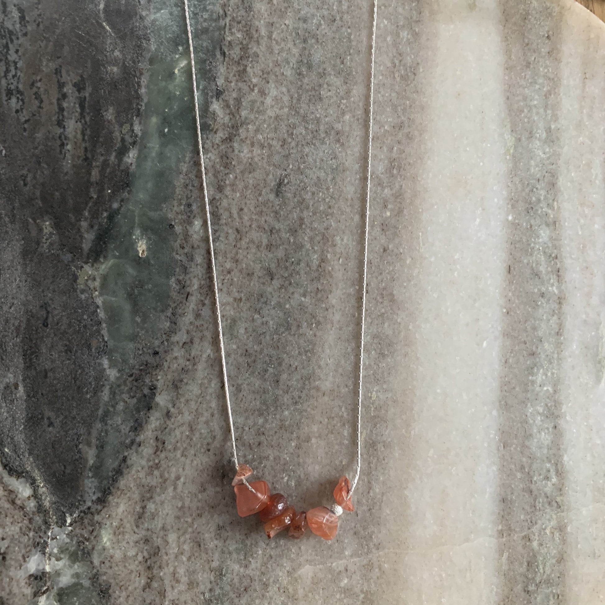 Carnelian bracelet with Sterling silver