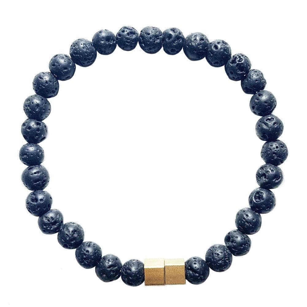 Lava stone bracelet duo square