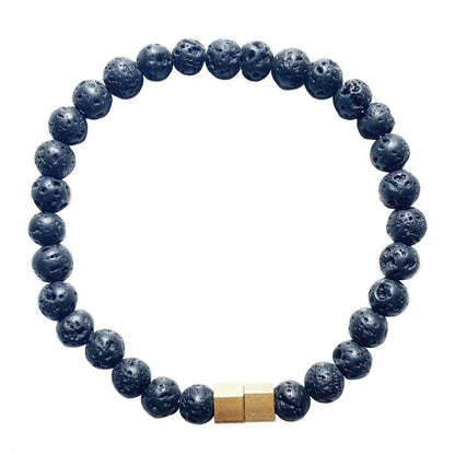 Lava stone bracelet duo square