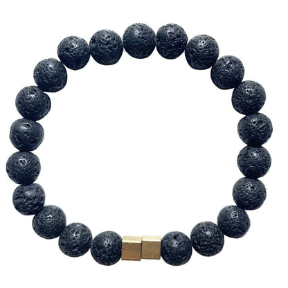 Lava stone bracelet with duo square