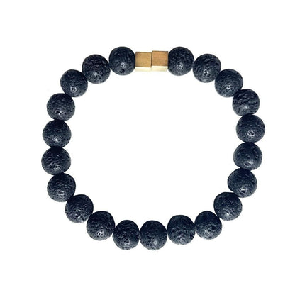 Lava stone bracelet with duo square