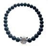 Jaguar bracelet black onyx, silver plated